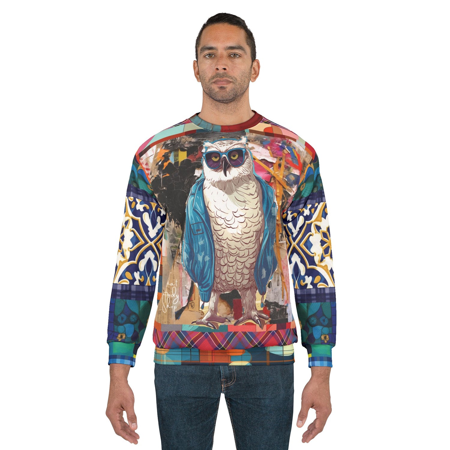 Jacked Up Owl Pop Art Unisex Sweatshirt (Gold Label)