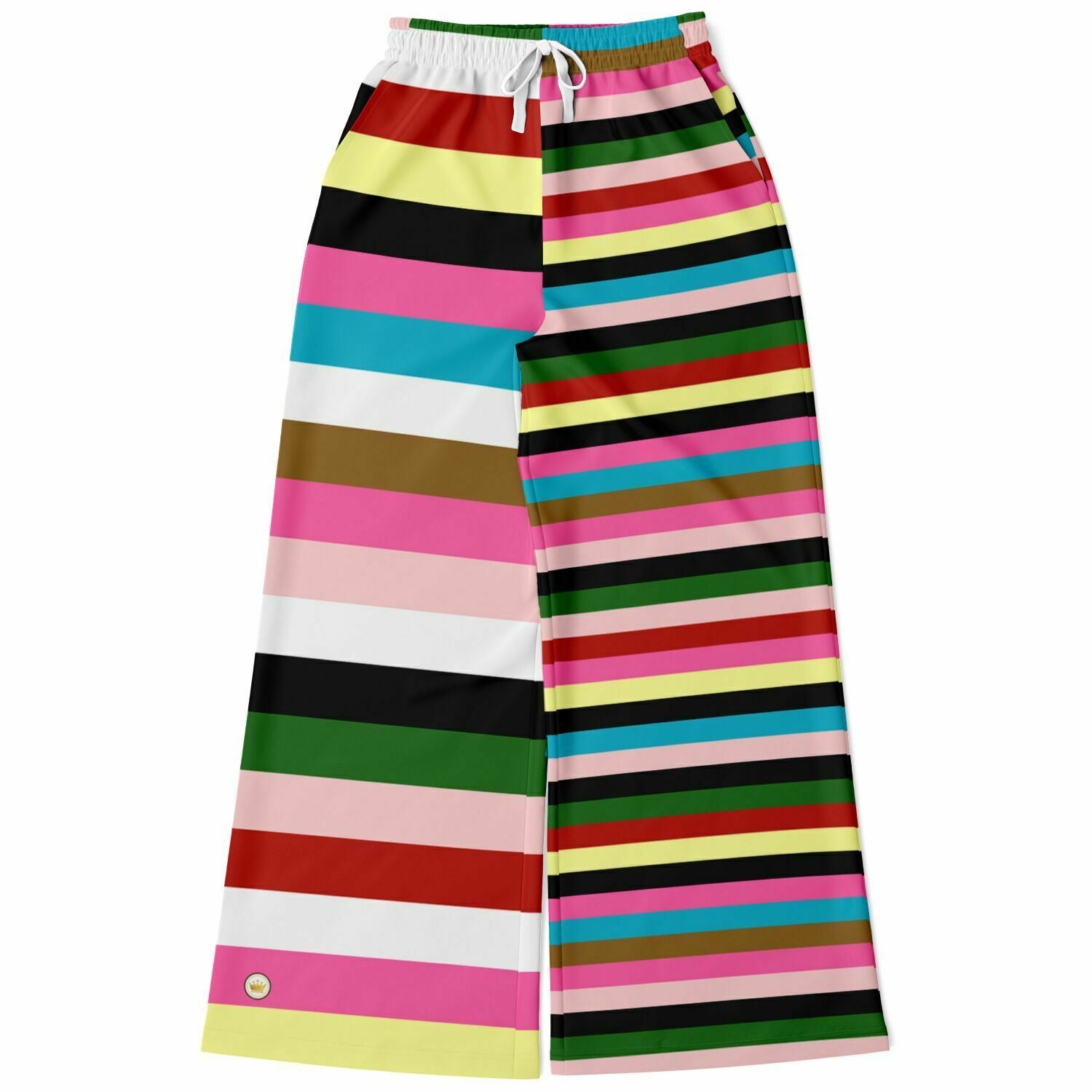 Pantalones anchos de poliéster ecológico con rayas Rainbow Rugby 