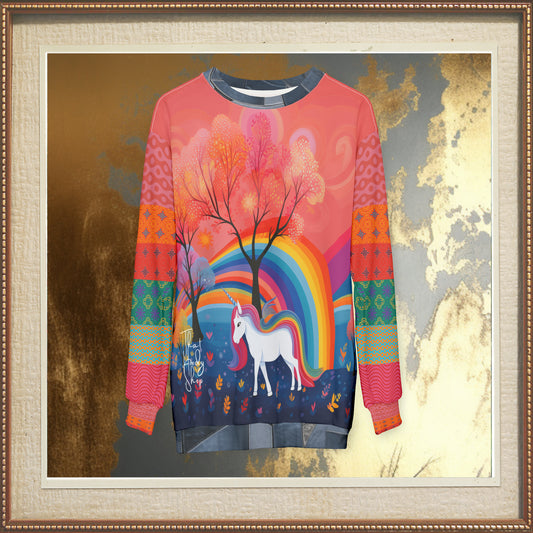 Coming Up Unicorns Rainbow Print Unisex Sweatshirt