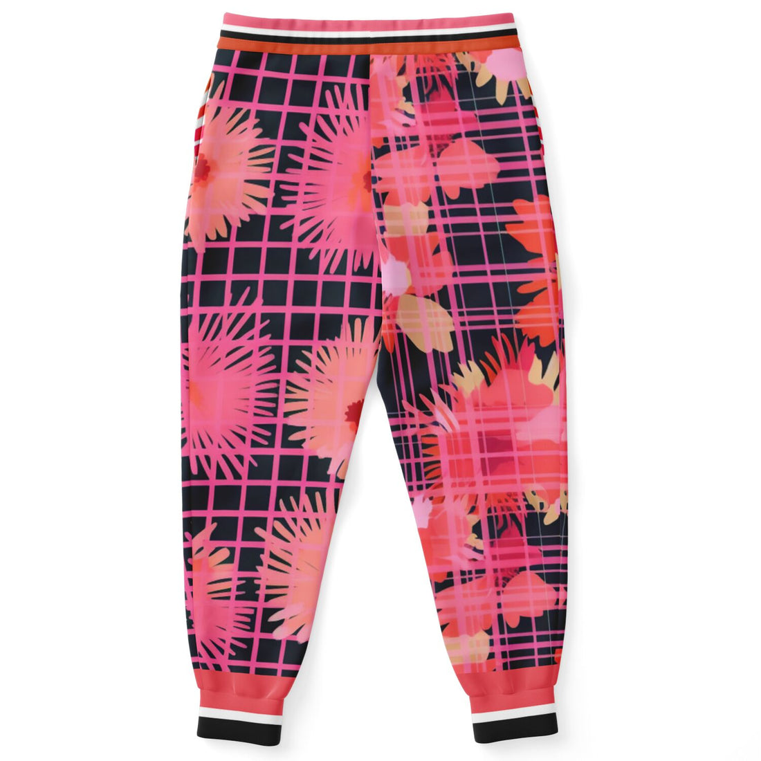 Joggers unisex de poliéster ecológico con cuadros florales Flash of Color 