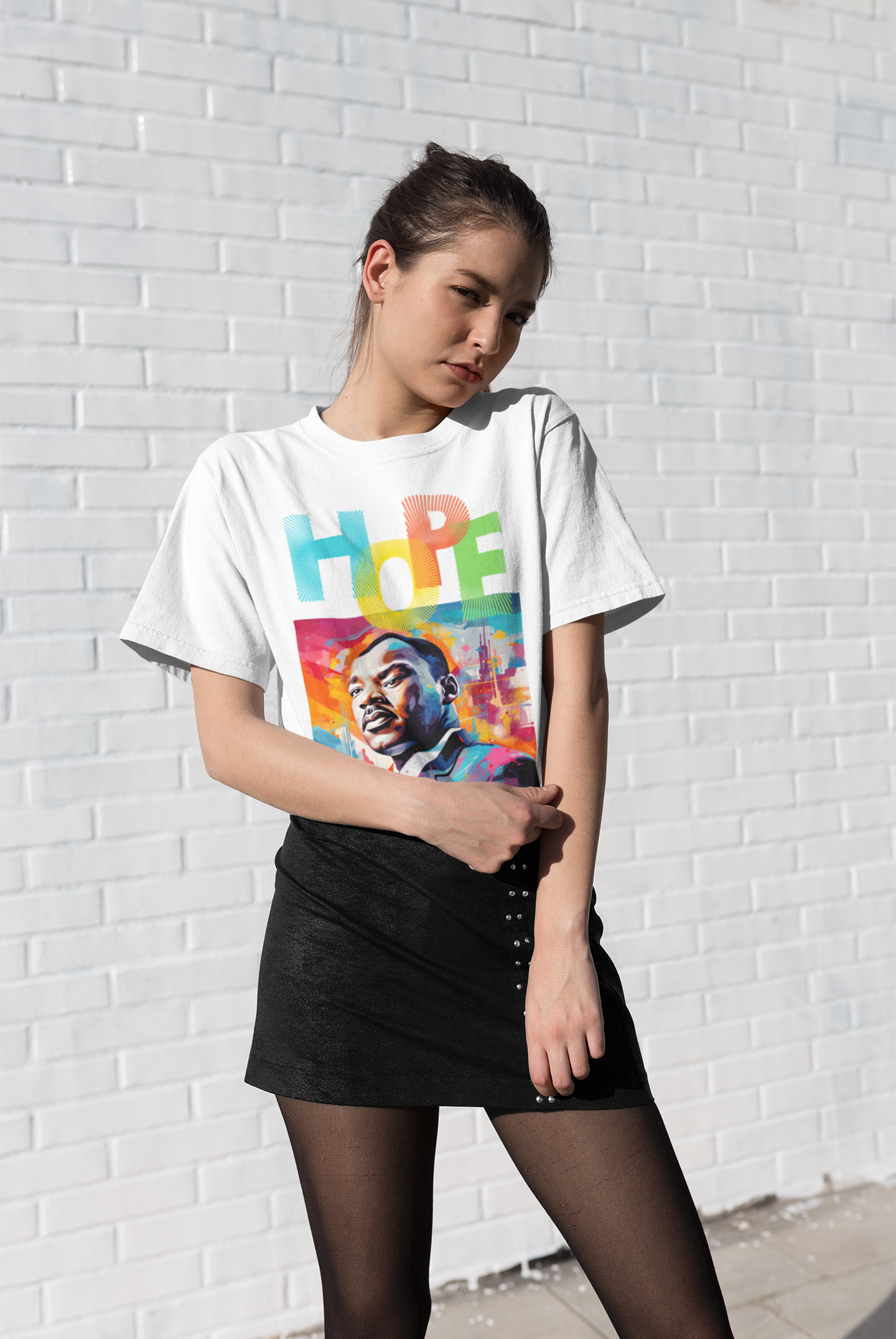 MLK Jr Hope Graffiti Art Unisex Short Sleeve Tee