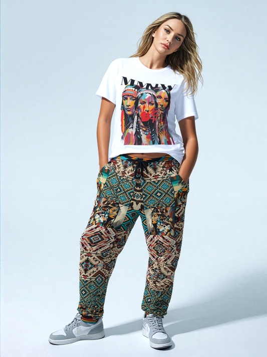 Native Prairie Blanket Print Eco-Poly Unisex Joggers