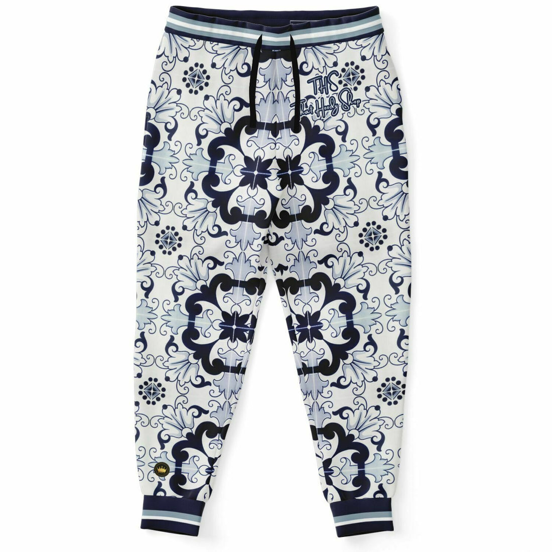 Greyscale Floral Tavira Tile Eco-Poly Unisex Joggers