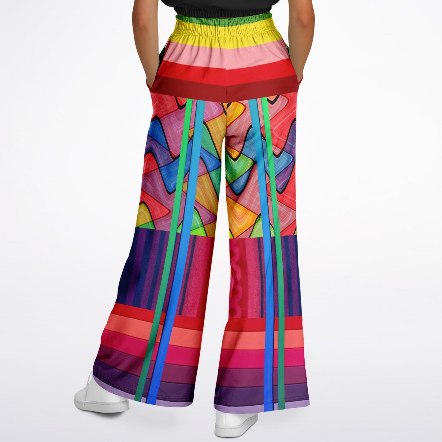 Pantalones anchos de poliéster ecológico Atomic Rainbow 