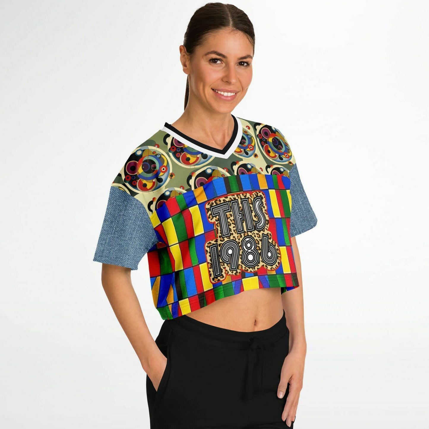 Picasso Primary Geometric THS 1986 Eco-Poly Crop Jersey