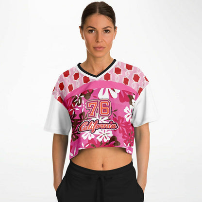 1976 California Pink Carnation Explosion Eco-Poly Crop Jersey