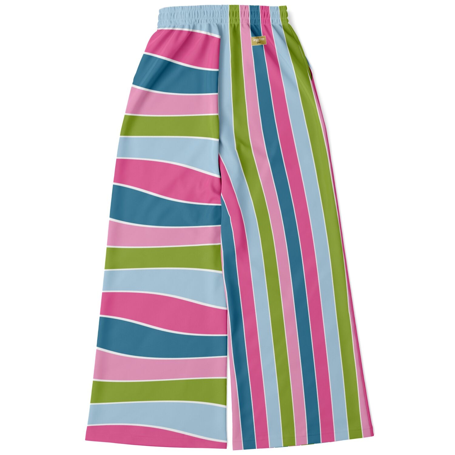 Easter Pastel Rugby Stripe Eco-Poly Wide Leg Pants