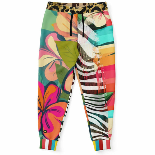 Man in Transition Floral Zebra Print Eco-Poly Unisex Joggers