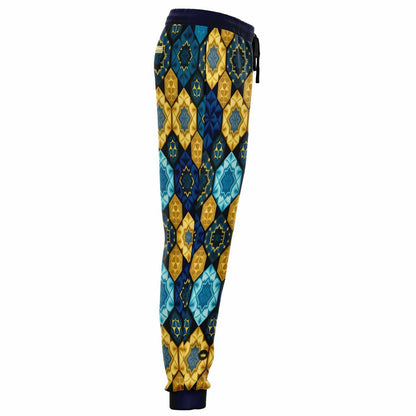 Joggers unisex de poliéster ecológico con patchwork barroco Rear Admiral 