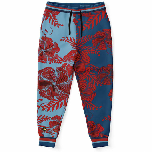 Haleiwa Hawaiian Blue Floral Eco-Poly Unisex Joggers