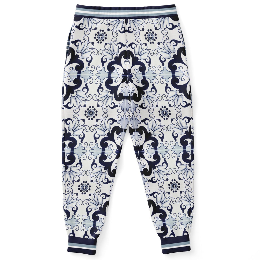 Greyscale Floral Tavira Tile Eco-Poly Unisex Joggers