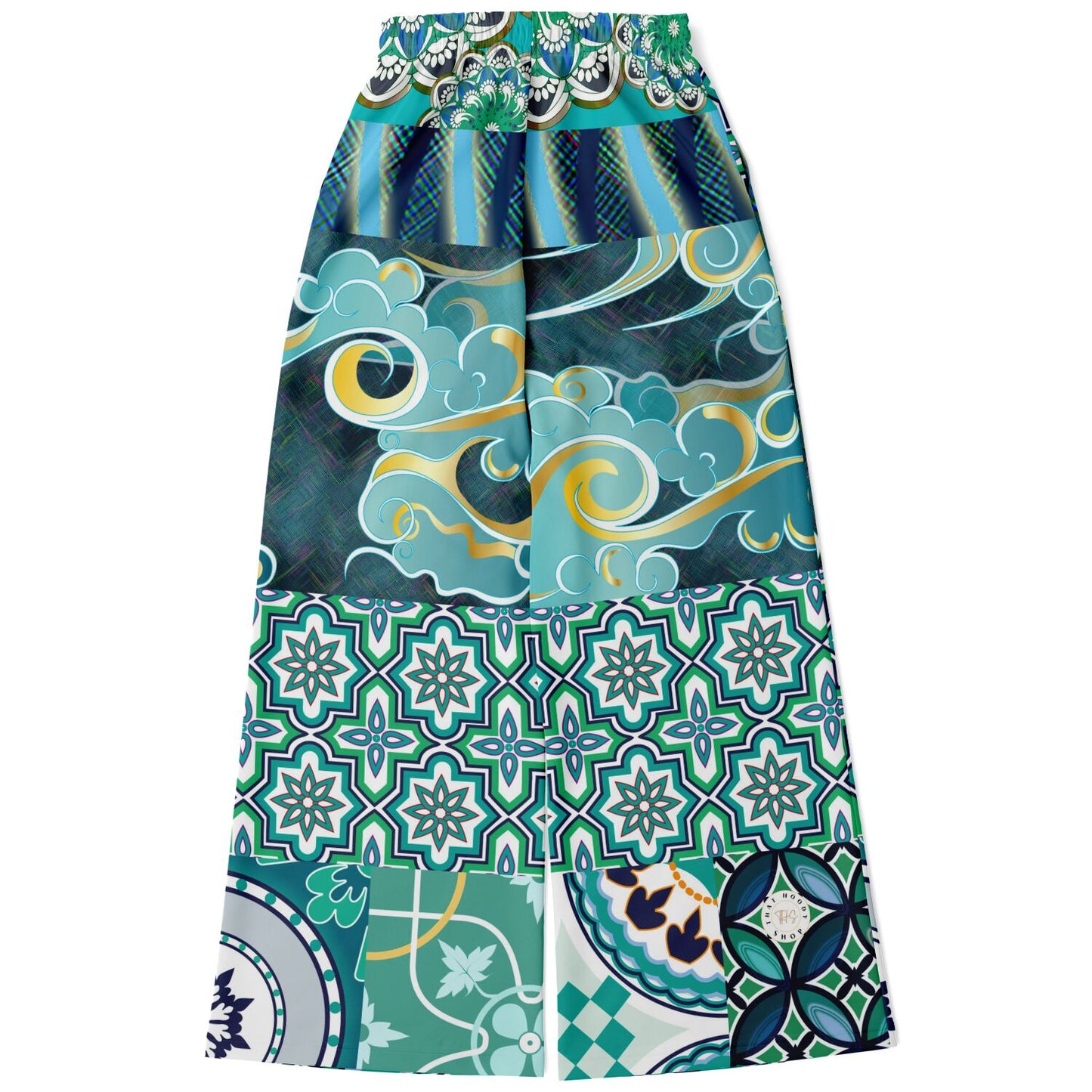 Pantalones anchos verdes con mosaico de Meknes