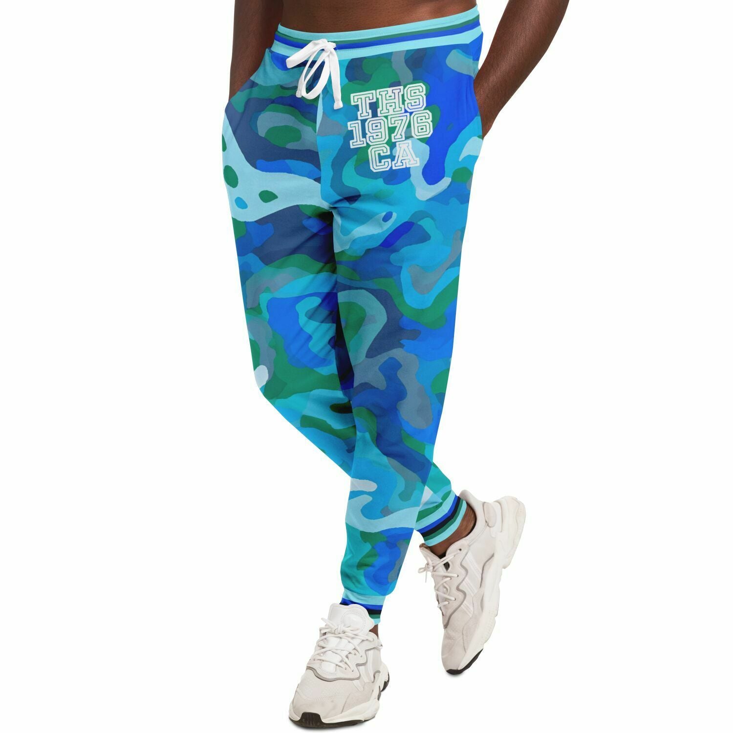 Motion of the Ocean Blue Camouflage 1976 Eco-Poly Unisex Joggers