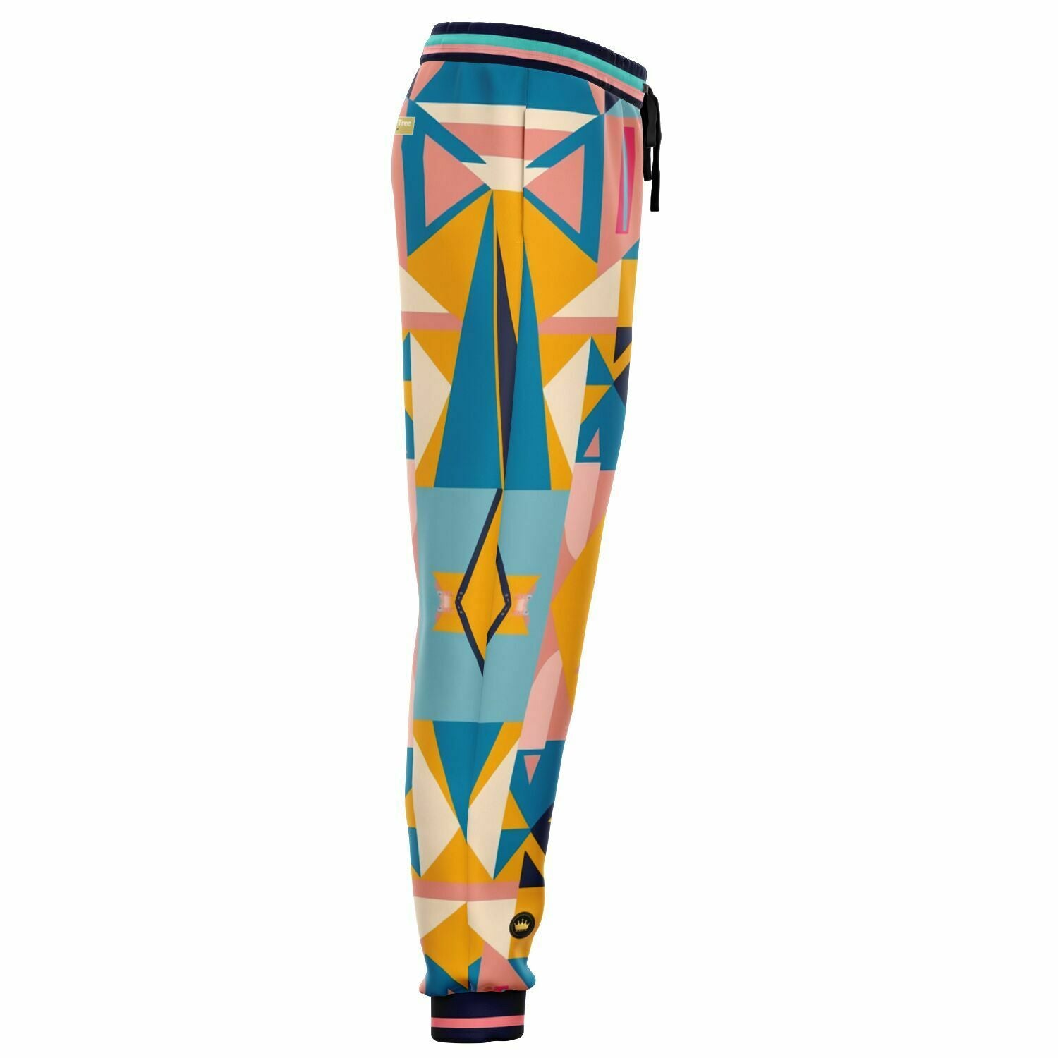 Pink Cubism Geo Print Eco-Poly Unisex Joggers