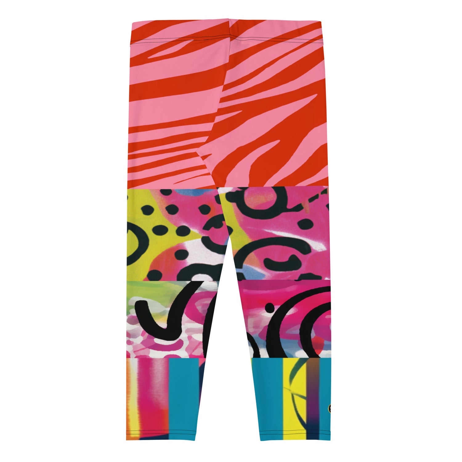 Space Girl in Pink Abstract Capri Leggings