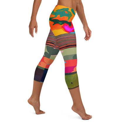 Leggings capri de camuflaje a rayas florales de Brother Man sobrenatural