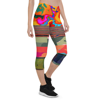 Leggings capri de camuflaje a rayas florales de Brother Man sobrenatural