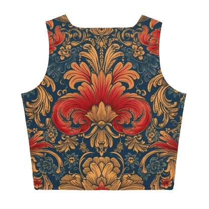 Black Mary Floral Paisley Crop Tank Top