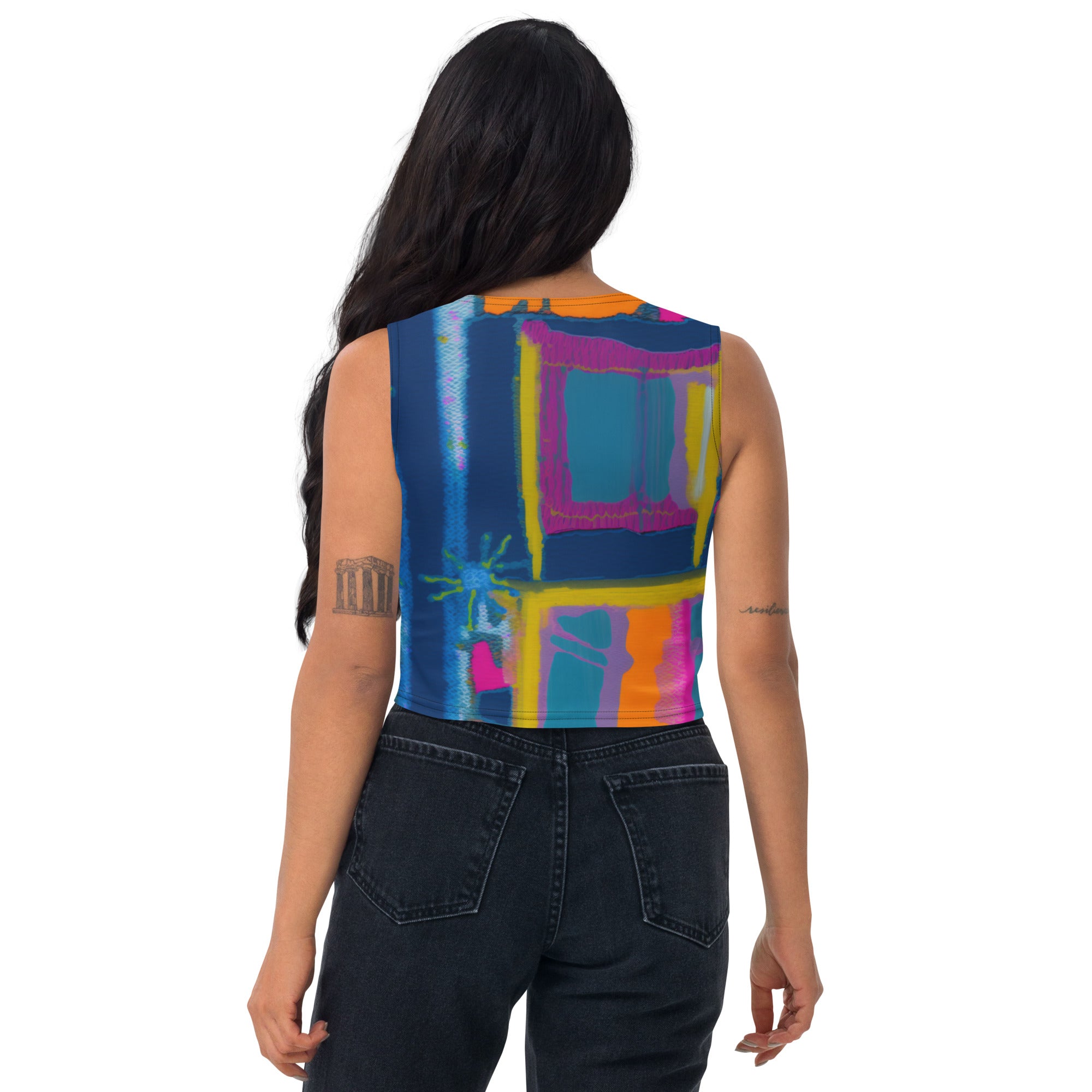 Girl with Attitude Graffiti Print Crop Tank Top