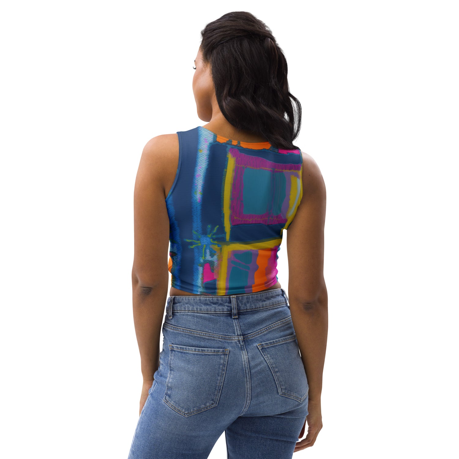 Girl with Attitude Graffiti Print Crop Tank Top