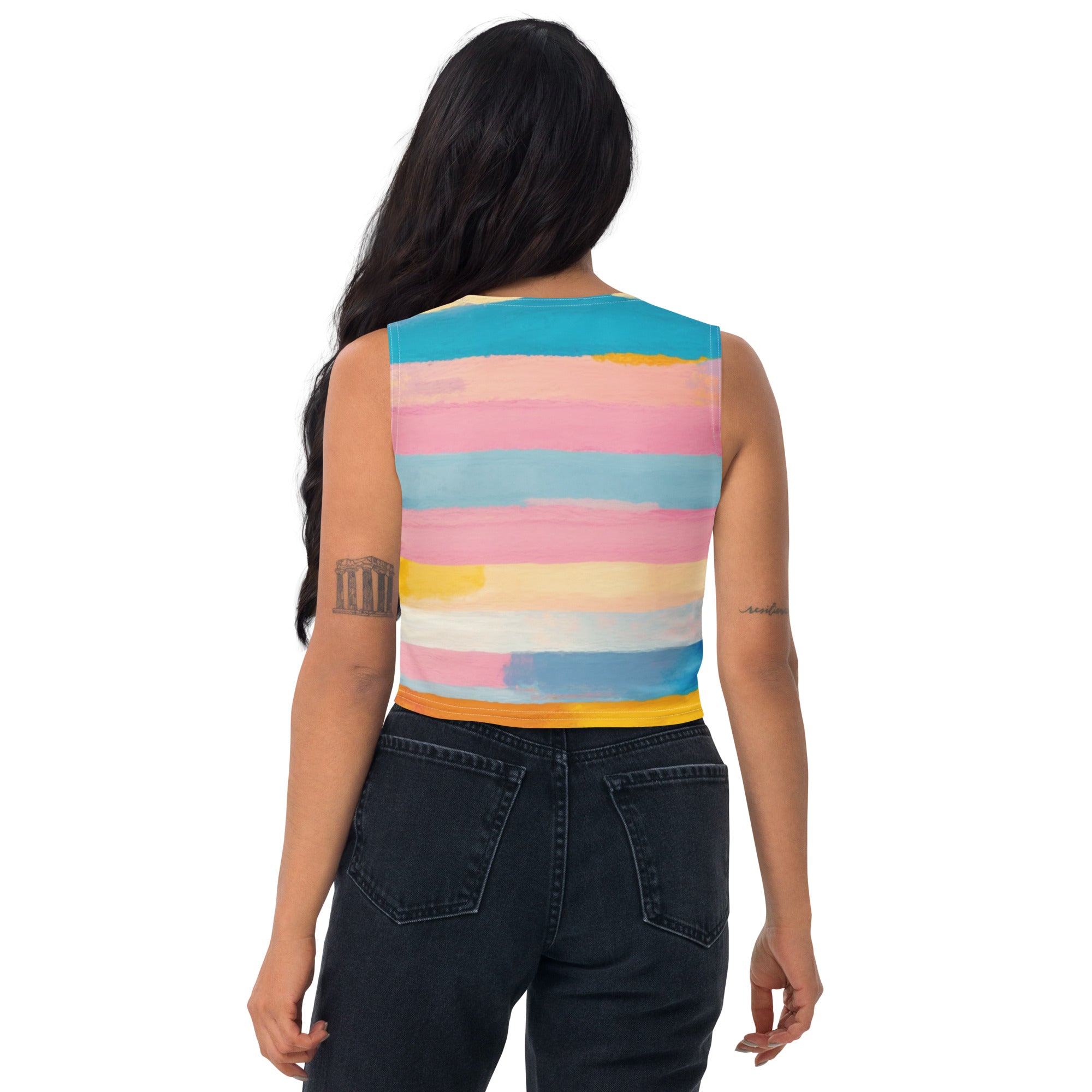 Archangel Gabriel Pastel Striped Crop Tank Top