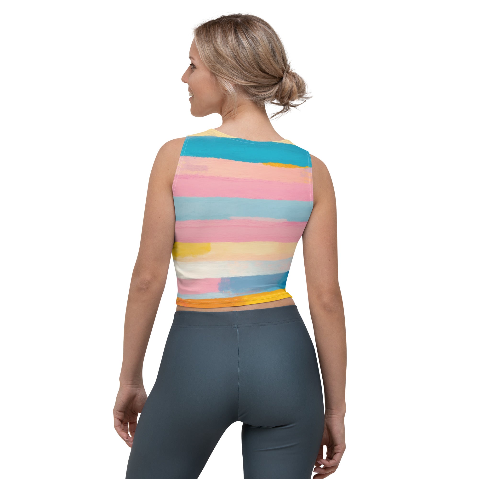 Archangel Gabriel Pastel Striped Crop Tank Top