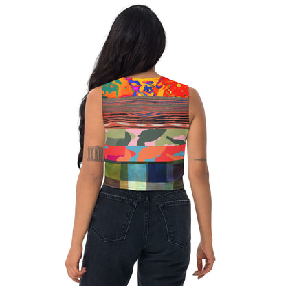 Supernatural Brother Man Mosaic Tile Print Crop Tank Top