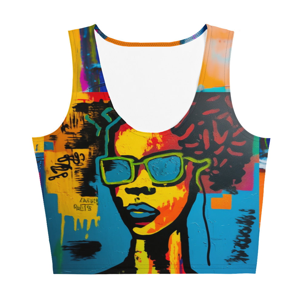 Girl with Attitude Graffiti Print Crop Tank Top