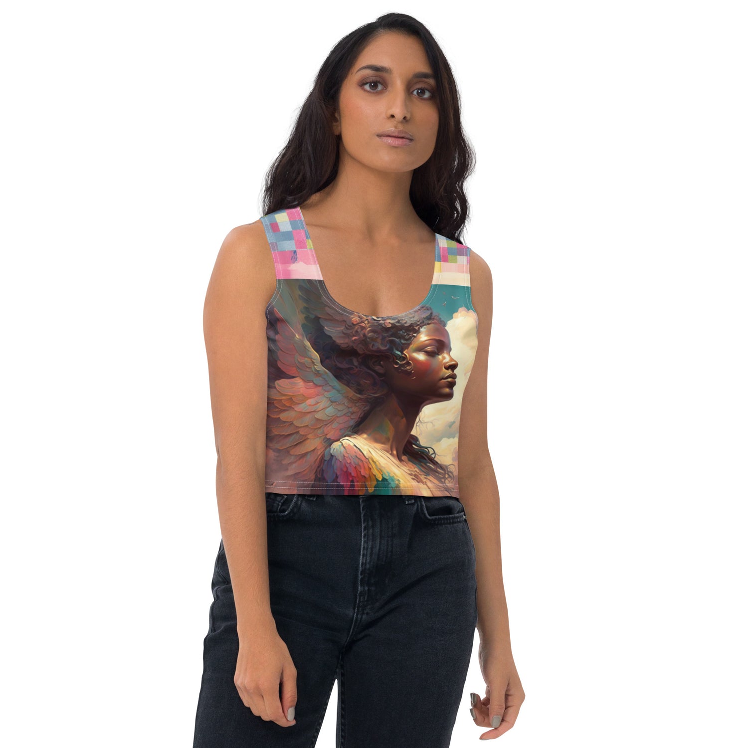 Archangel Gabriel Pastel Striped Crop Tank Top