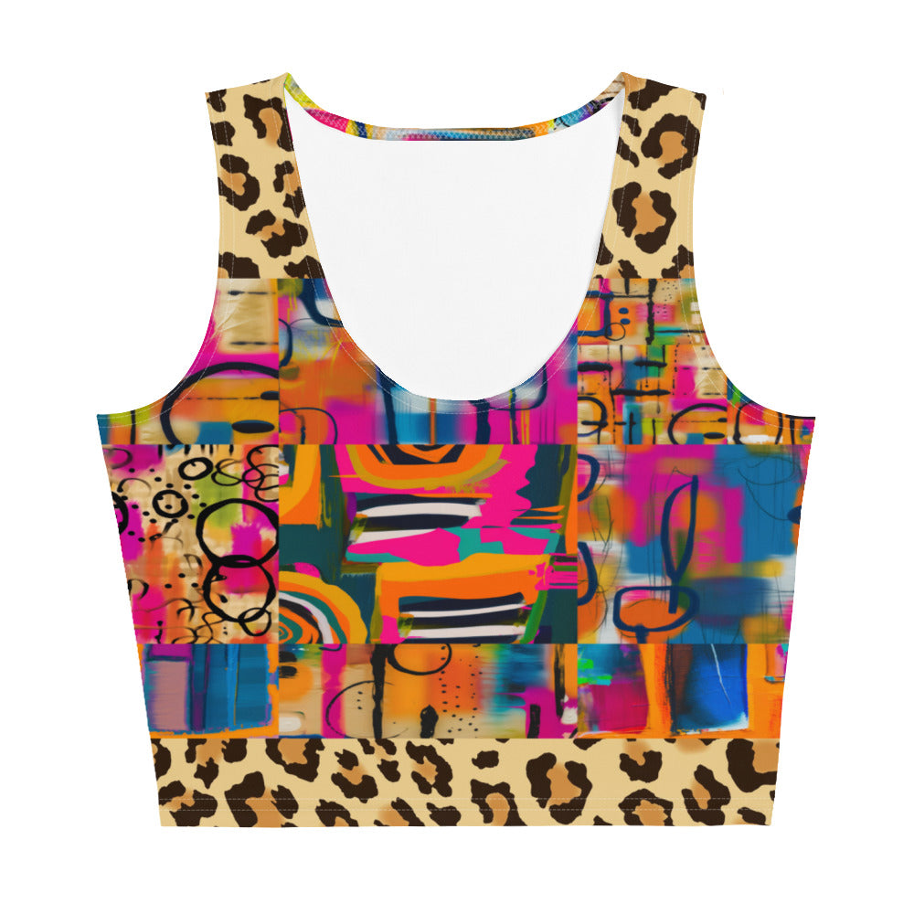 Camiseta sin mangas corta con grafiti de leopardo abstracto You Got Me