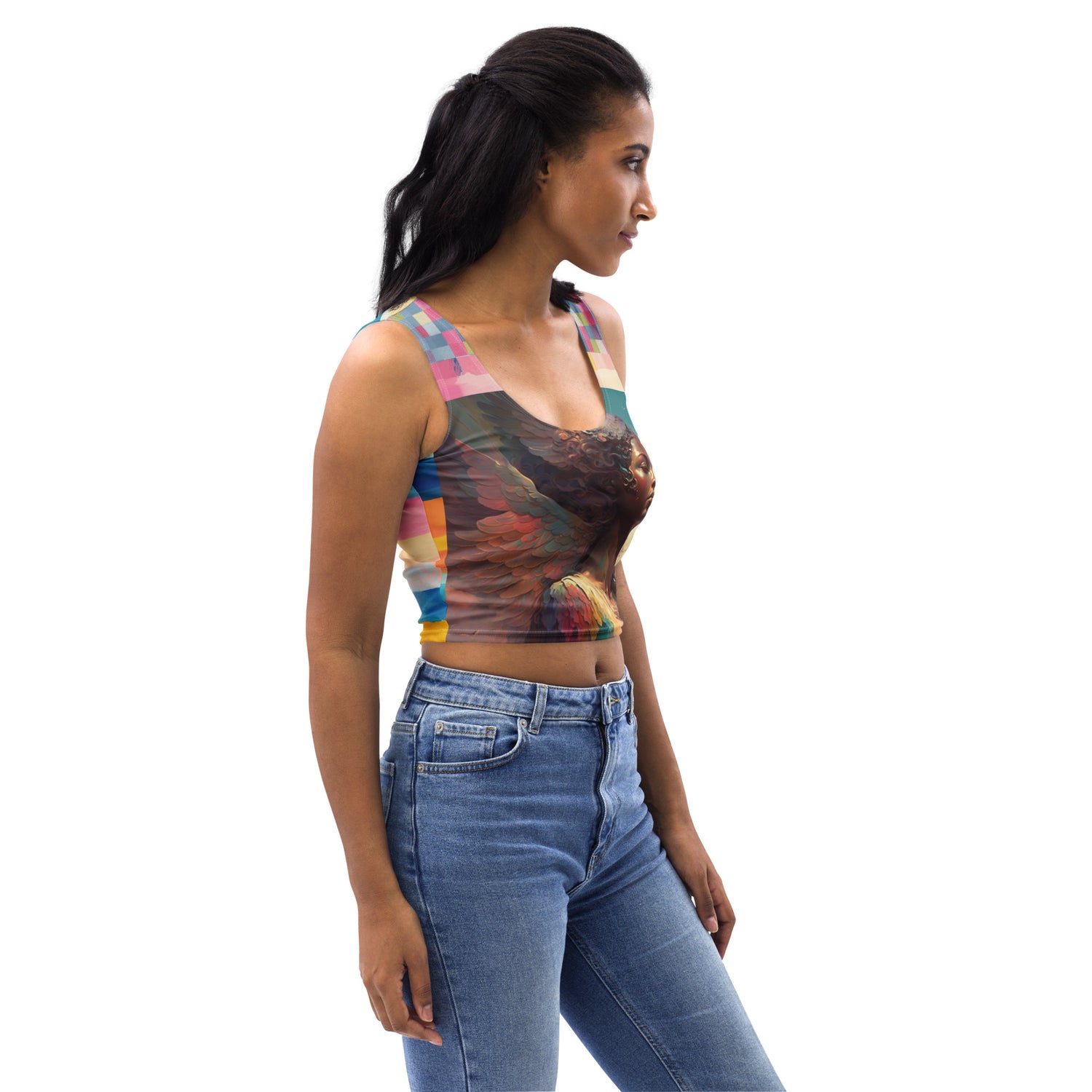 Archangel Gabriel Pastel Striped Crop Tank Top