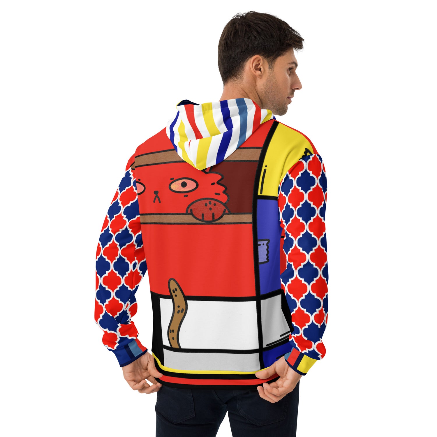 Sudadera con capucha unisex Cat in a Box Mondrian Cubism