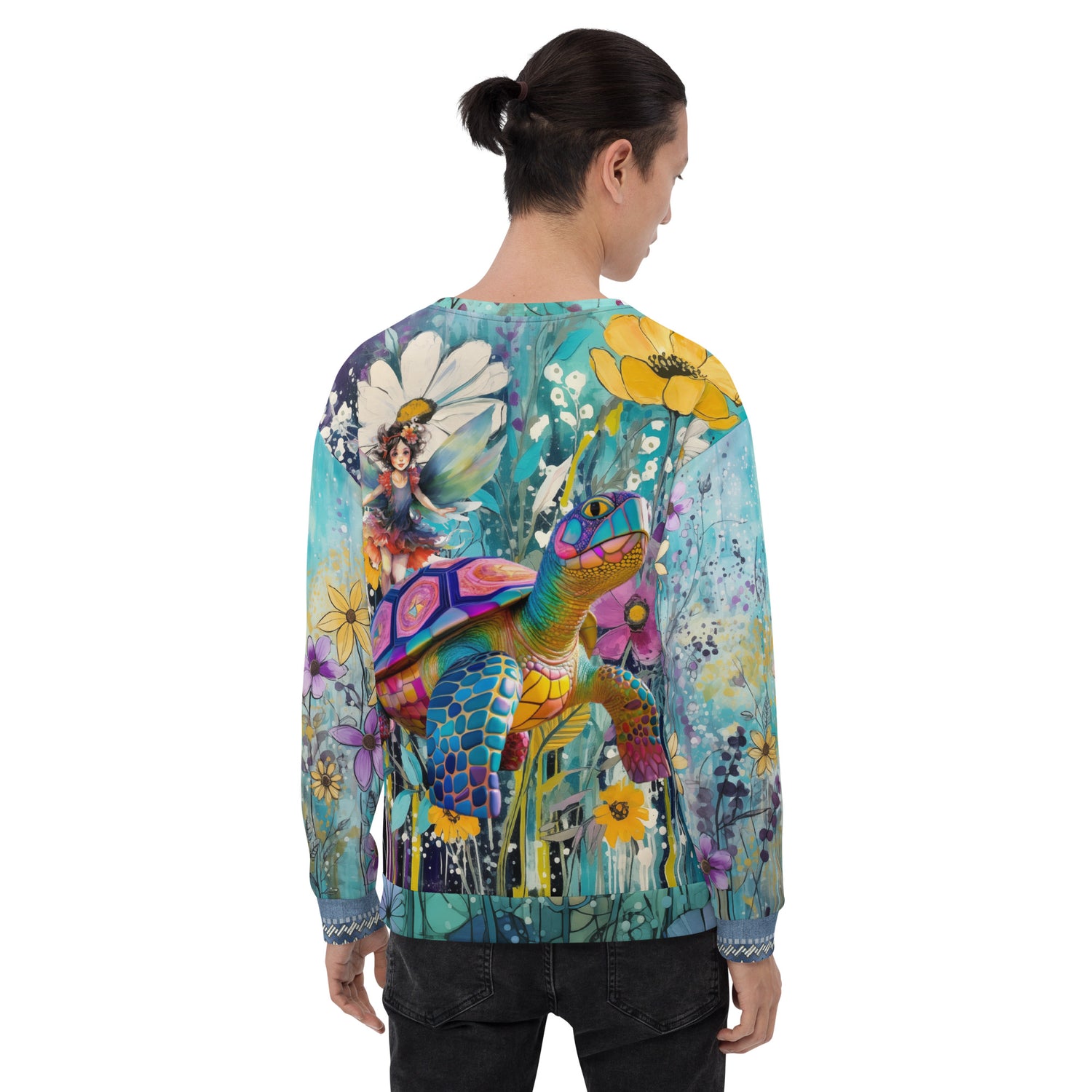 Garden Fairy Goes for a Ride Eco-Poly Summer Weight Unisex Sweatshirt