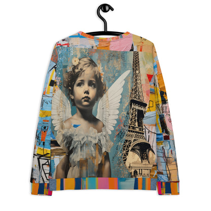 Angels in Paris Abstract Art Summer Weight Eco-Poly Unisex Sweatshirt