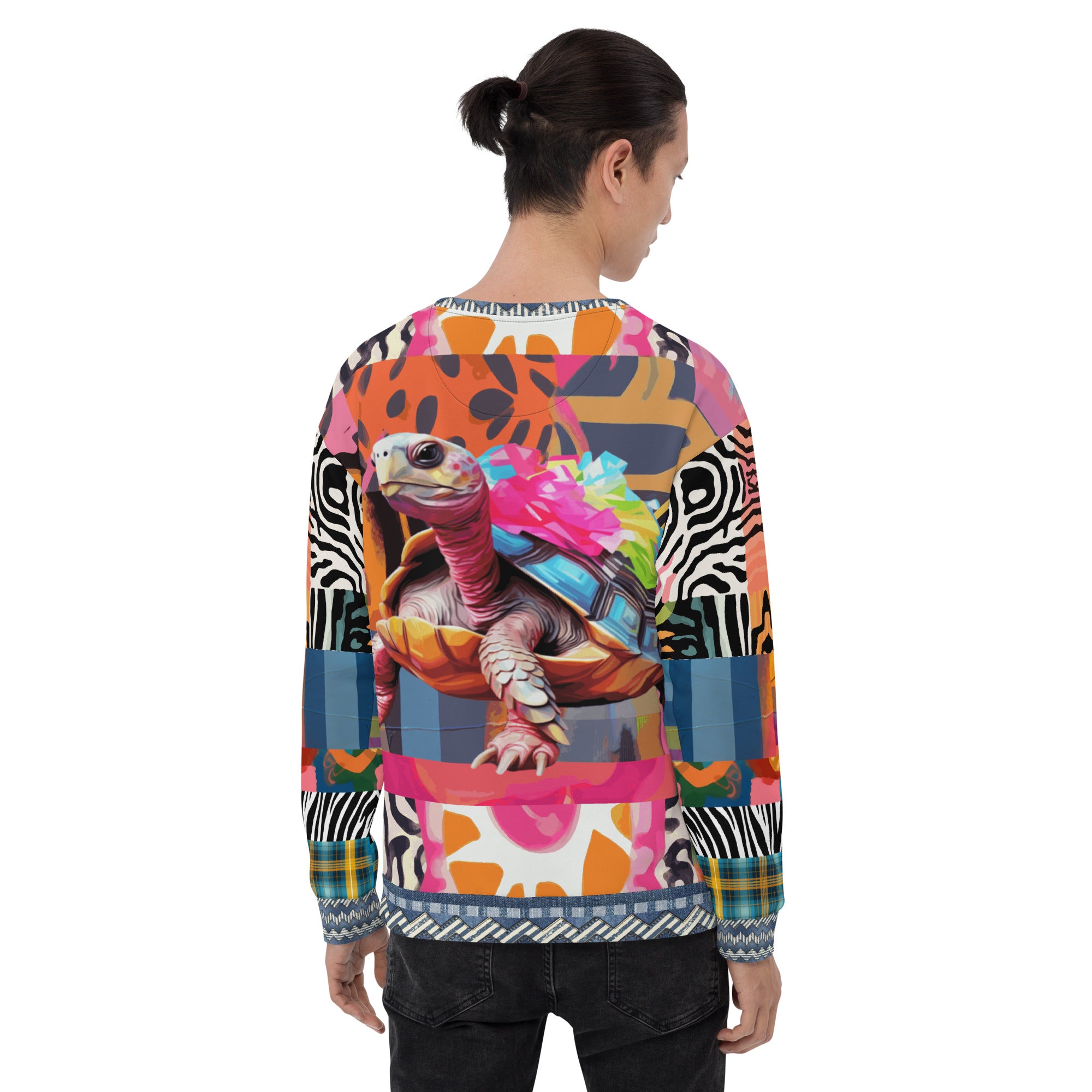 Tiptoe Through the Tulips Turtle Art Summer Weight Eco-Poly Unisex Sweatshirt