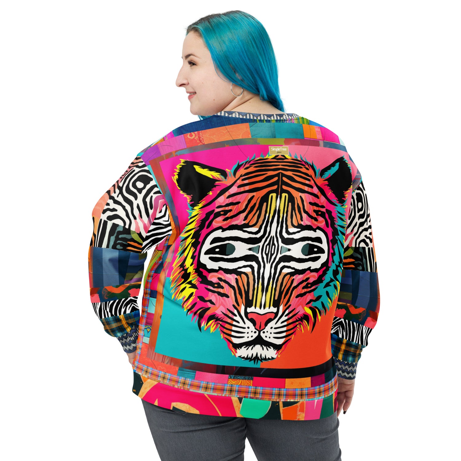 Tiger in Colorful Carnivale Eco-Poly Summer Weight Unisex Sweatshirt