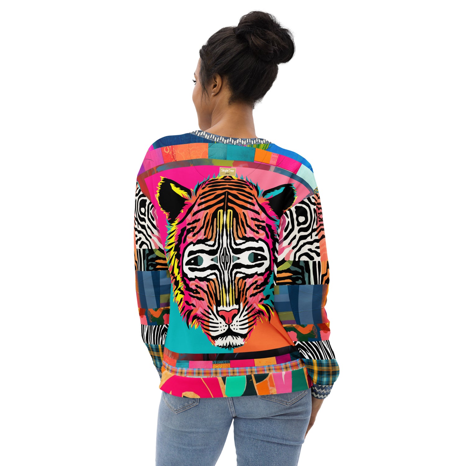 Tiger in Colorful Carnivale Eco-Poly Unisex Sweatshirt