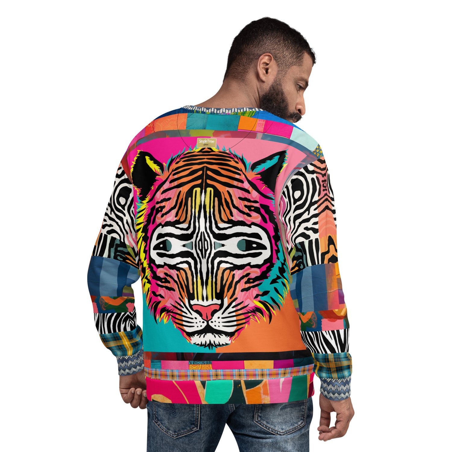 Tiger in Colorful Carnivale Eco-Poly Unisex Sweatshirt