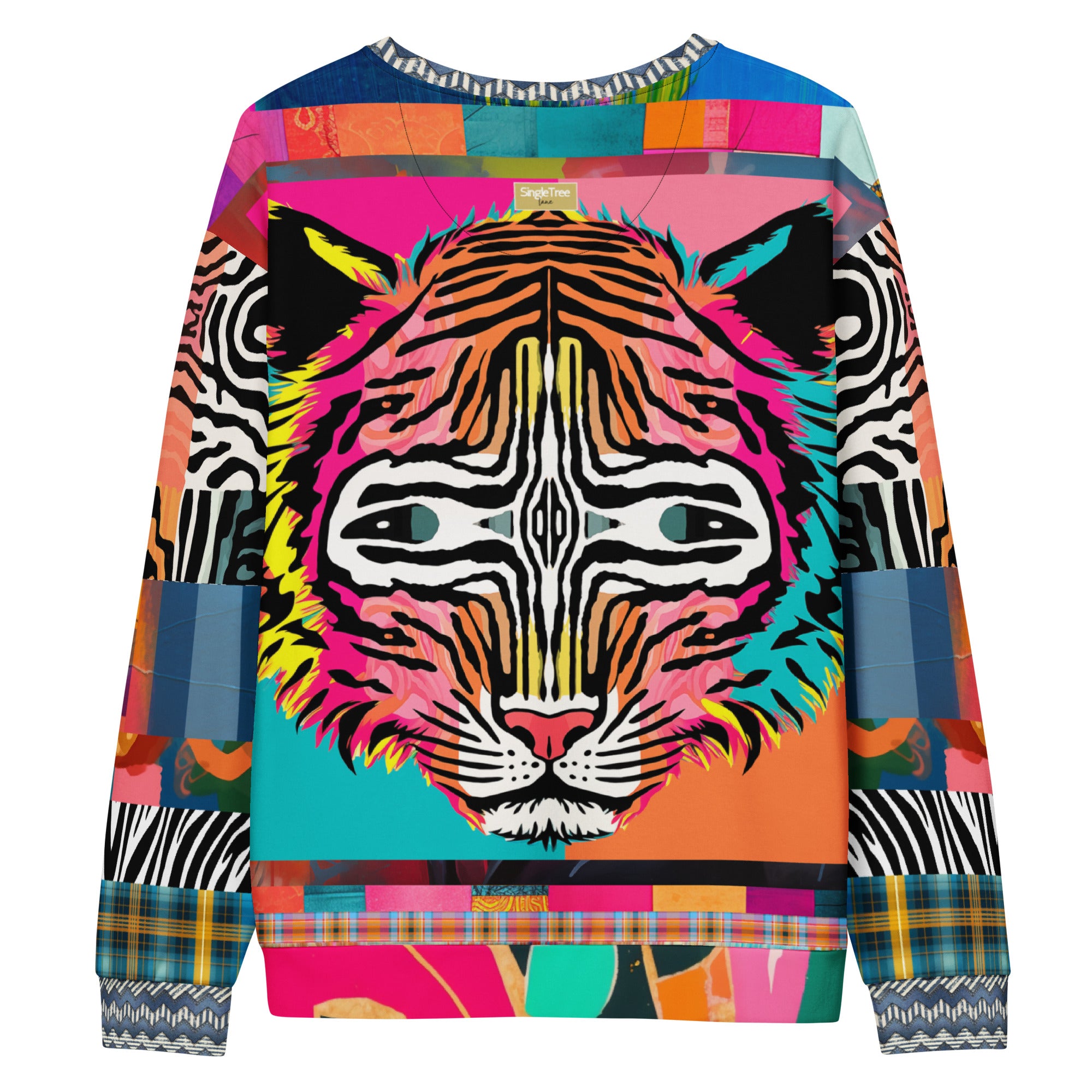 Tiger in Colorful Carnivale Eco-Poly Summer Weight Unisex Sweatshirt