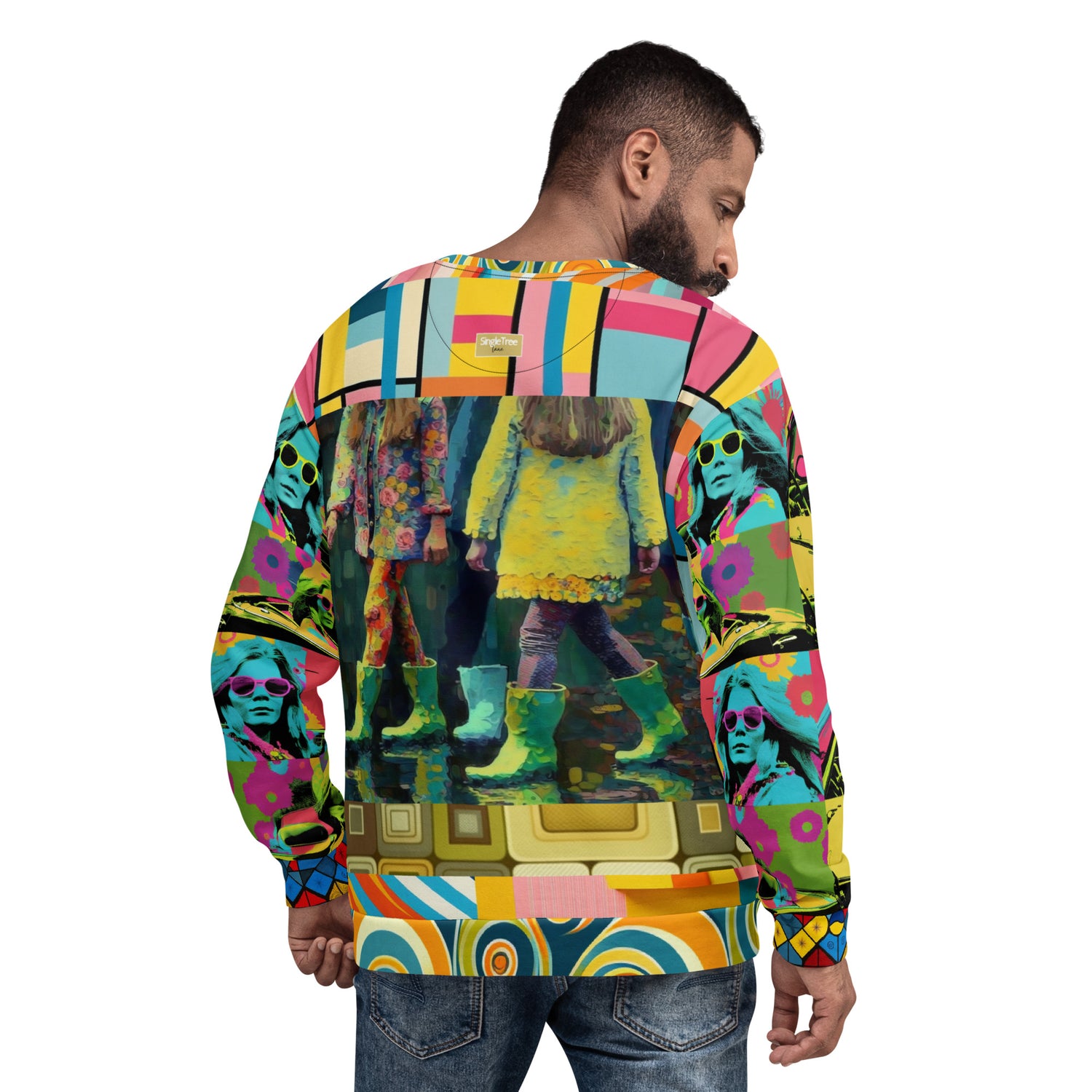 Spring Rain in Galoshes Retro Print Eco-Poly Unisex Sweatshirt