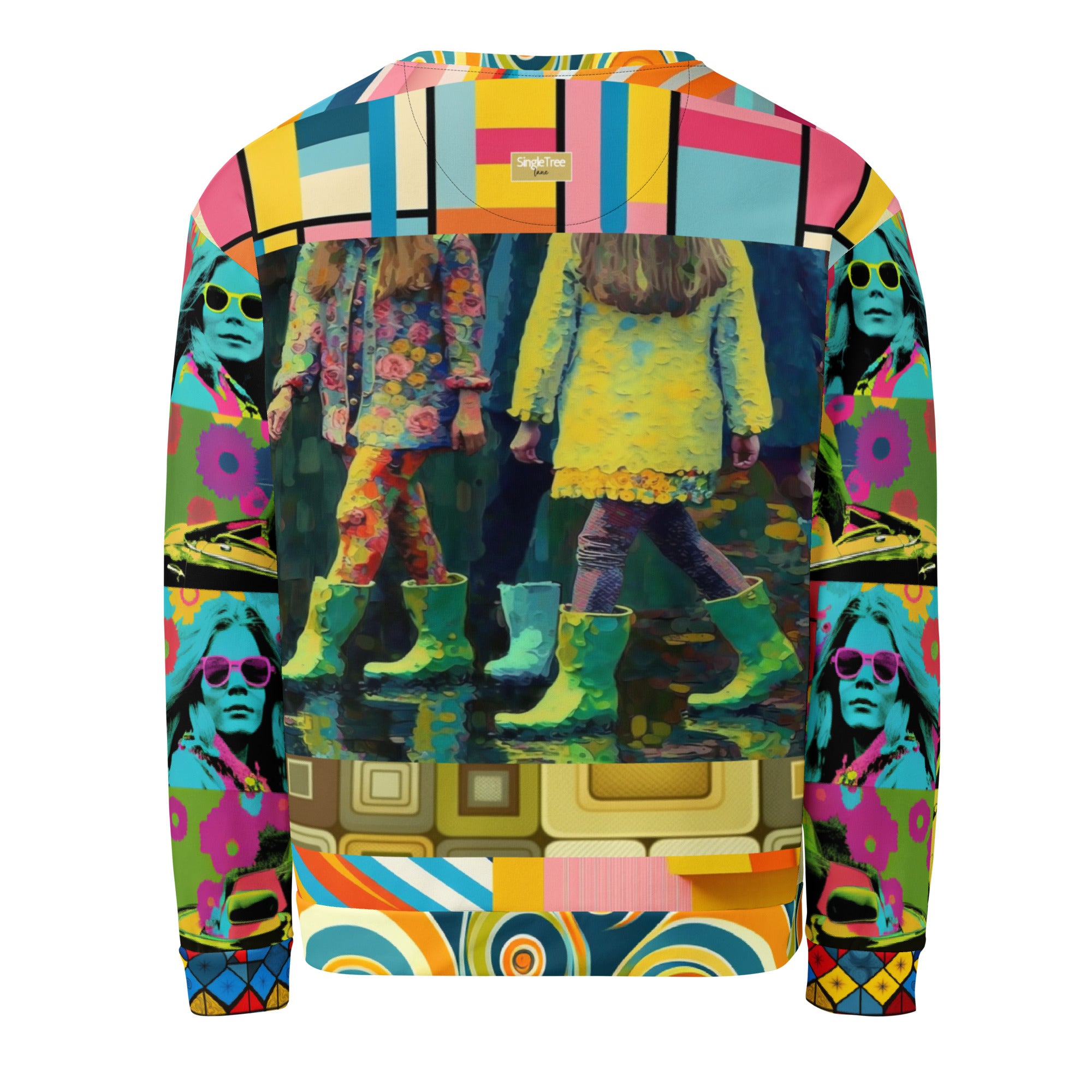 Spring Rain in Galoshes Retro Print Eco-Poly Unisex Sweatshirt