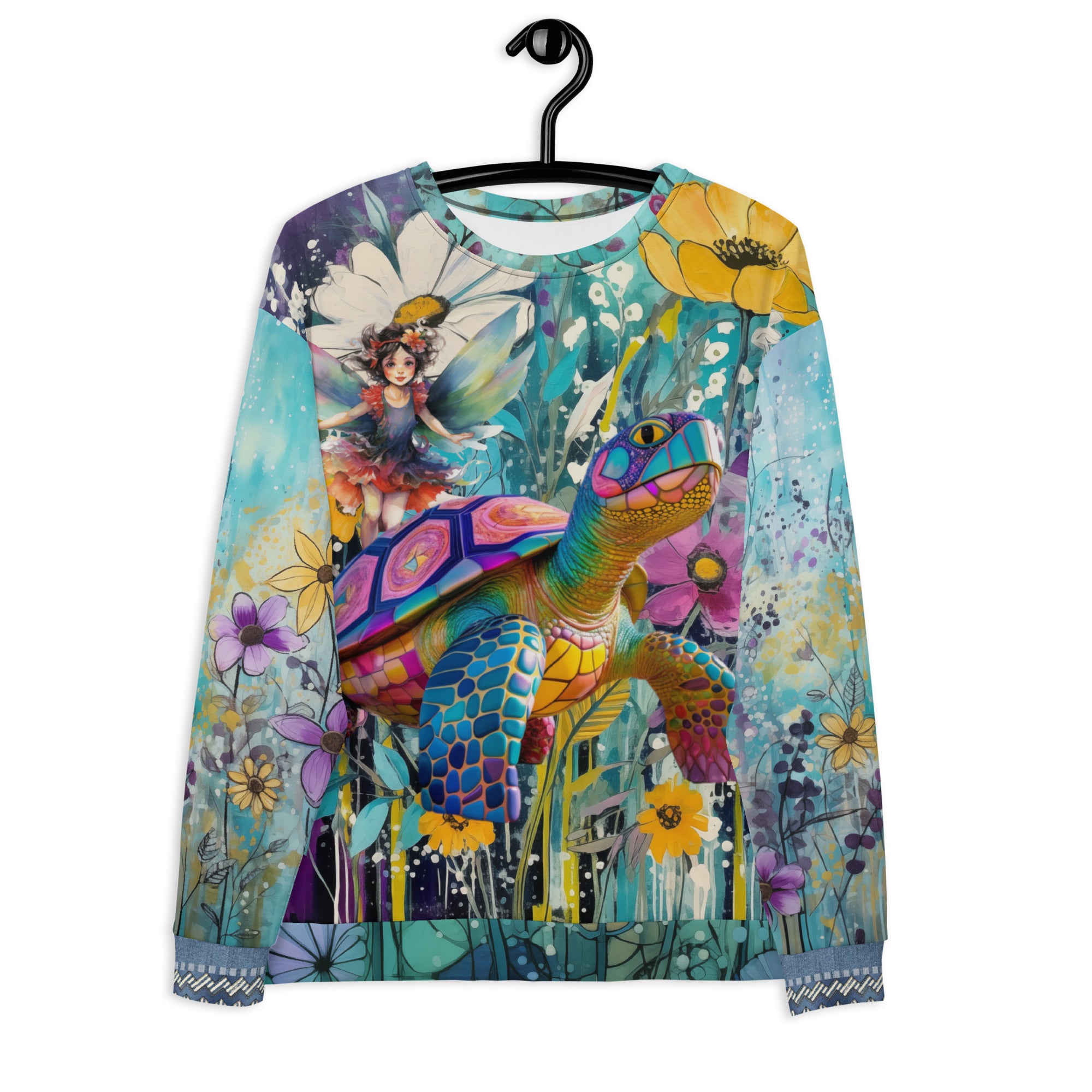 Garden Fairy Goes for a Ride Eco-Poly Summer Weight Unisex Sweatshirt
