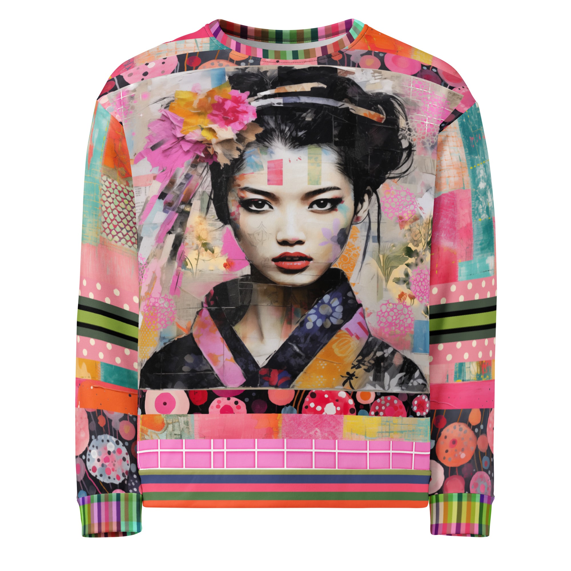 China Girl in Pink Eco-Poly Summer Weight Unisex Sweatshirt