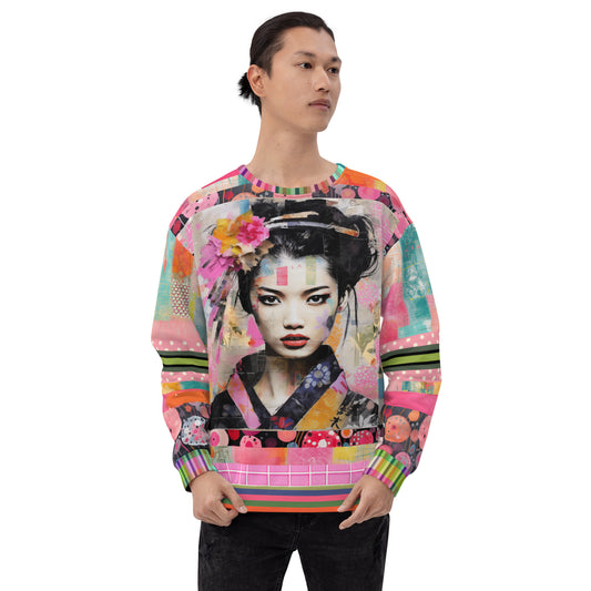 China Girl in Pink Eco-Poly Summer Weight Unisex Sweatshirt