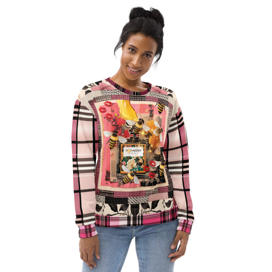 Poison Bee Juice Plaid Floral Tweed Eco-Poly Summer Weight Unisex Sweatshirt