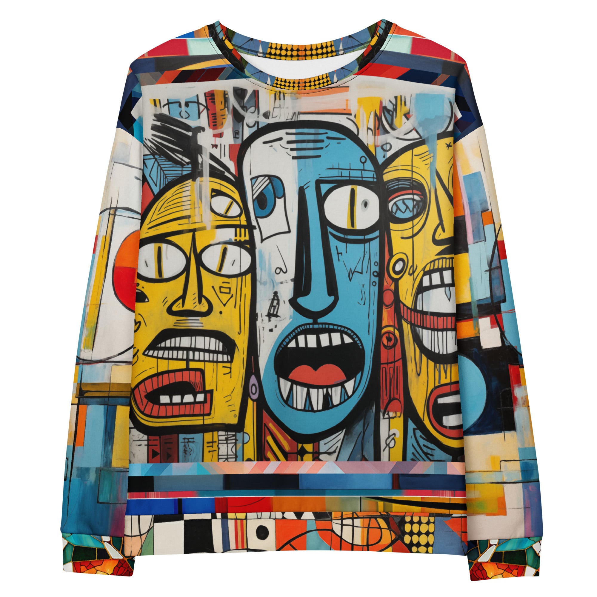 Three Lost Souls Abstract Graffiti Art Eco-Poly Summer Weight Unisex Sweatshirt
