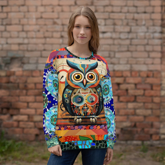 The Owls Have IT Steampunk Design Eco-Poly Summer Weight Unisex Sweatshirt