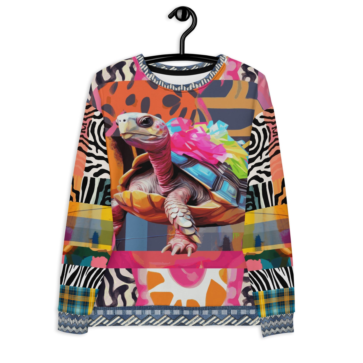 Tiptoe Through the Tulips Turtle Art Summer Weight Eco-Poly Unisex Sweatshirt