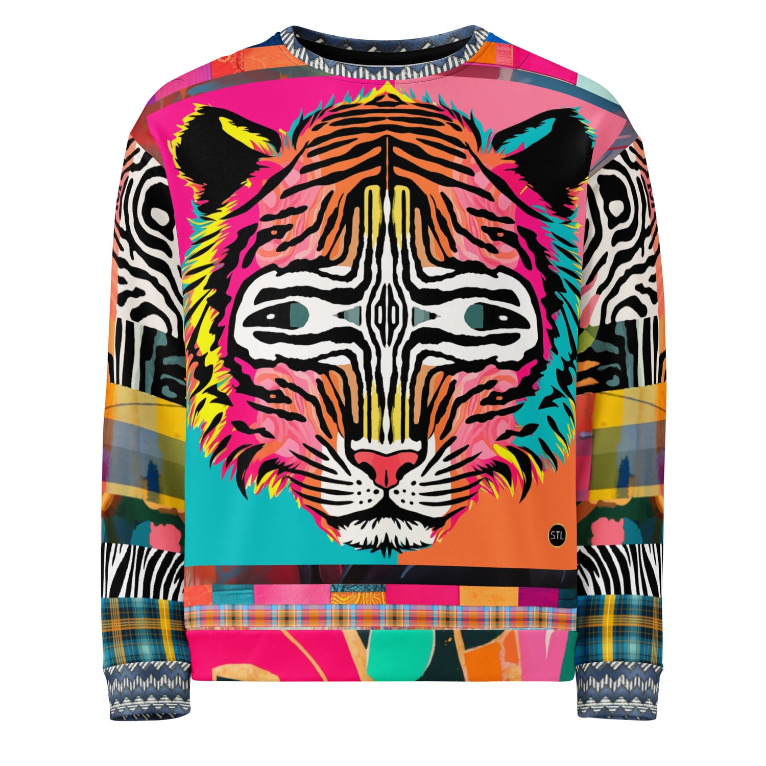 Tiger in Colorful Carnivale Eco-Poly Unisex Sweatshirt