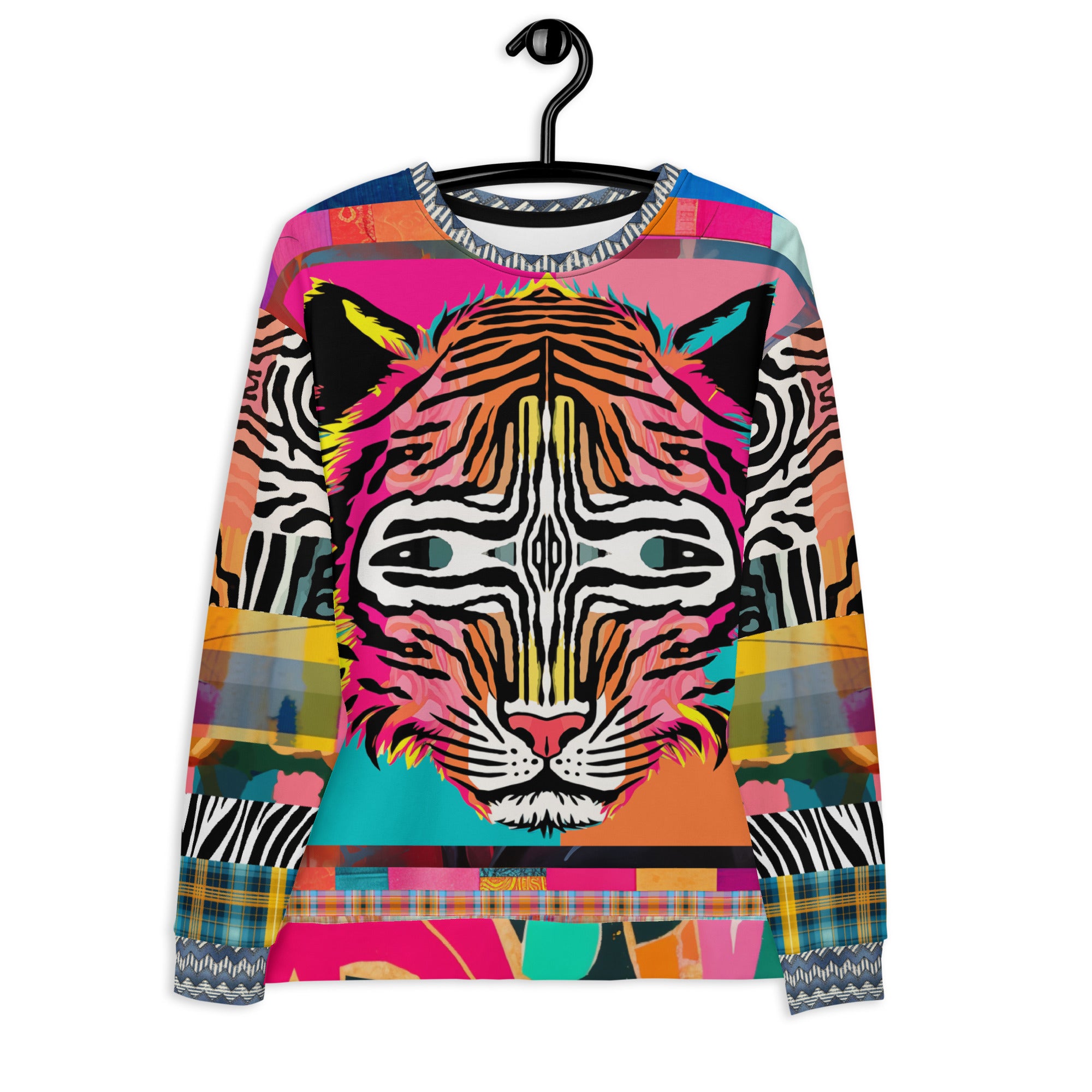 Tiger in Colorful Carnivale Eco-Poly Unisex Sweatshirt